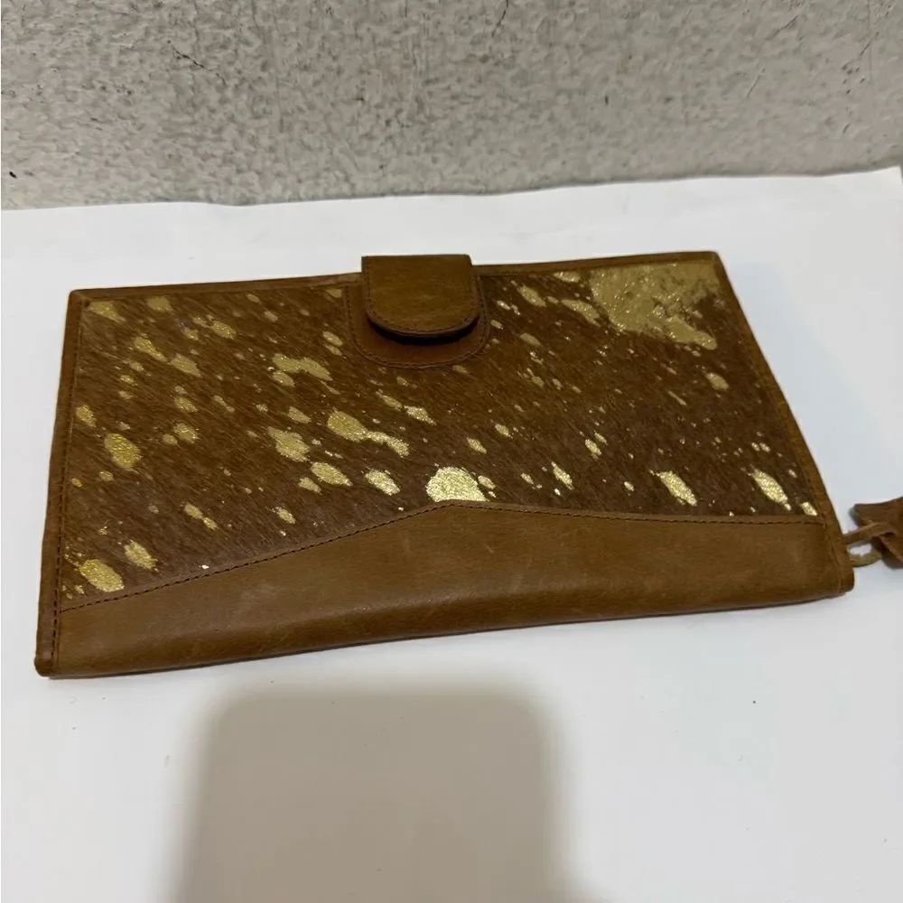 New Jane Marie Wallet Gold Foil Hairon & leather